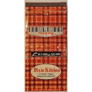 Vintage Dixie Kitchen Matchbook Cover Kansas City Missouri MO Fried Chicken